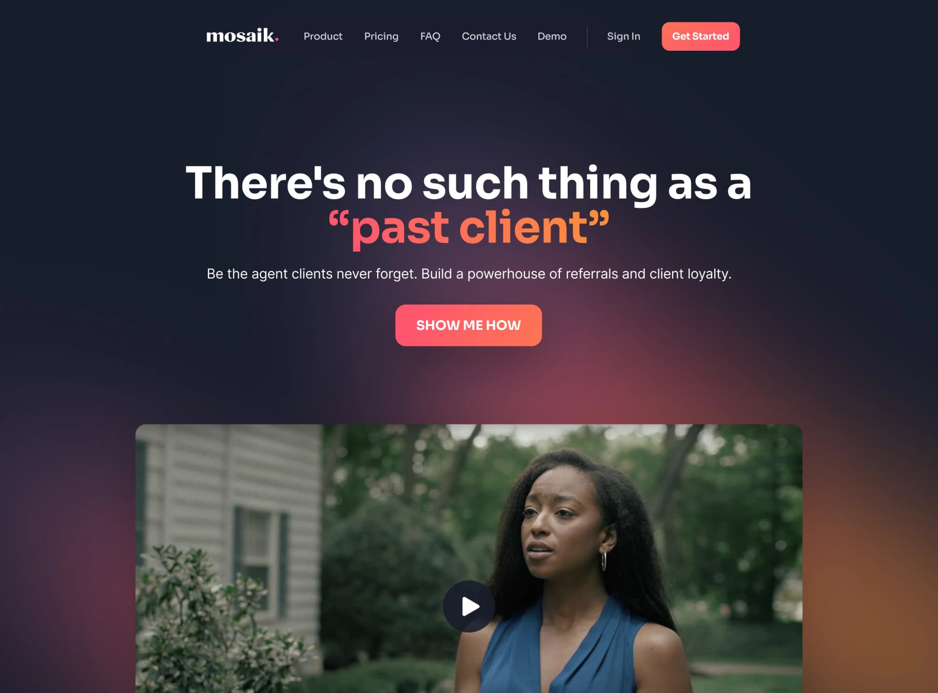 Mosaik Landing Page